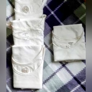 Girls White Cotton Sleeveless Tank Tops Set of 4 - 3 of Size 8 & 1 of Size 6/6X